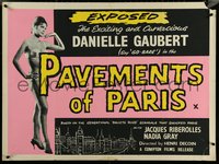 6k0051 PAVEMENTS OF PARIS British quad 1961 Henri Decoin, super sexy Danielle Gaubert, ultra rare!