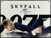 6k0055 SKYFALL IMAX teaser DS British quad 2012 Daniel Craig as Bond on back shooting gun!