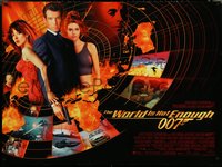 6k0061 WORLD IS NOT ENOUGH DS British quad 1999 Brosnan as James Bond, Richards, sexy Sophie Marceau!