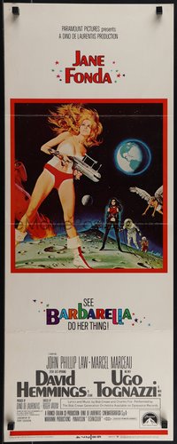 6k0075 BARBARELLA insert 1968 sexiest sci-fi art of Jane Fonda by Robert McGinnis, Roger Vadim!