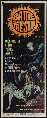 6k0076 BATTLE BEYOND THE SUN insert 1962 Nebo Zovyot, Russian sci-fi, terrifying unknown worlds!