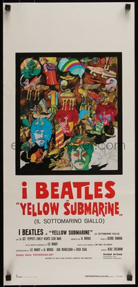 6k0074 YELLOW SUBMARINE Italian locandina R1980s Beatles John, Paul, Ringo & George, different!