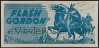 6p0023 FLASH GORDON 9x18 campaign book page 1936 Kulz art of Buster Crabbe on horse by Jean Rogers!