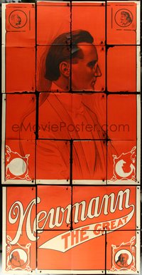 6p0017 NEWMANN THE GREAT 42x82 magic poster 1920s art of the magician with tiny devils, ultra rare!