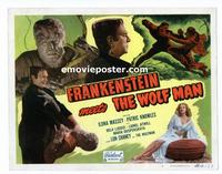 #063 FRANKENSTEIN MEETS THE WOLF MAN title lobby card R49 cool image!!