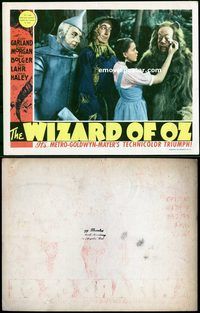 d002 WIZARD OF OZ movie lobby card '39 Dorothy wiping the tears!