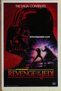 f025 RETURN OF THE JEDI undated 'Revenge' teaser one-sheet movie poster '83