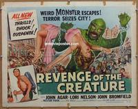 b423 REVENGE OF THE CREATURE style B half-sheet movie poster '55 John Agar
