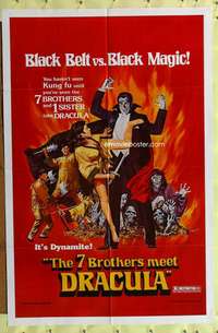 k059 7 BROTHERS MEET DRACULA one-sheet movie poster '79 kung fu horror!
