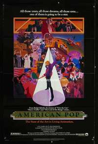 k073 AMERICAN POP one-sheet movie poster '81 Ralph Bakshi, rock 'n' roll!