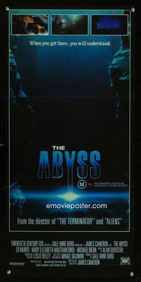 h142 ABYSS Australian daybill movie poster '89 James Cameron, Mastrantonio