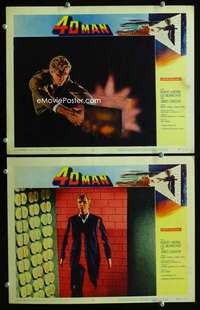 h622 4D MAN 2 movie lobby cards '59 both great special effects cards!