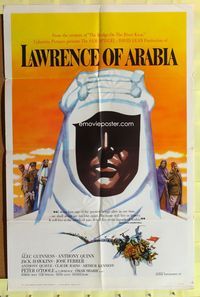 3a002 LAWRENCE OF ARABIA pre-Awards 1sheet '62 David Lean, classic art of Peter O'Toole silhouette!