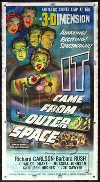 4r086 IT CAME FROM OUTER SPACE linen 3sh '53 Jack Arnold classic,art of audience watching 3D screen!