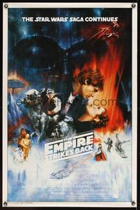 8c462 EMPIRE STRIKES BACK int'l 1sh '80 best unedited image by Roger Kastel, rare!