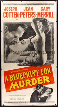 8y015 BLUEPRINT FOR MURDER linen 3sh '53 no one deserved to die more than sexy bad Jean Peters!