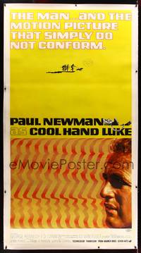 8y018 COOL HAND LUKE linen 3sh '67 Paul Newman prison escape classic, cool art by James Bama!