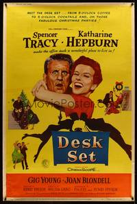8y116 DESK SET style Z 40x60 '57 Spencer Tracy & Katharine Hepburn make the office a wonderful place
