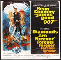 8y006 DIAMONDS ARE FOREVER int'l 6sh '71 art of Sean Connery as James Bond by Robert McGinnis!
