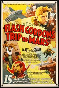 8y043 FLASH GORDON'S TRIP TO MARS S2 recreation one-sheet 2001 full-color serial art, shows Ming!