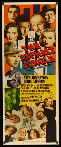 8y058 ASPHALT JUNGLE insert '50 best poster on this classic title, Marilyn Monroe shown twice!