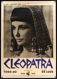 8y185 CLEOPATRA linen Italian 1p '63 best close up of Elizabeth Taylor as the Queen of the Nile!