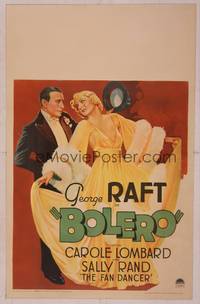 8y067 BOLERO WC '34 fantastic art of George Raft in tuxedo with glamorous sexy Carole Lombard!