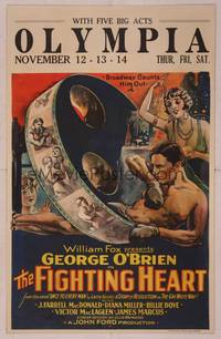 8y070 FIGHTING HEART WC '25 John Ford, great stone litho of boxer George O'Brien & film reel!