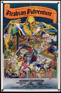 2m047 ARABIAN ADVENTURE 1sh '79 Christopher Lee, great comic book artwork by Alex Saviuk!