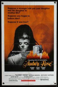 2m058 AUDREY ROSE 1sh '77 Susan Swift, Anthony Hopkins, a haunting vision of reincarnation!