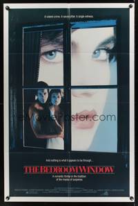 2m074 BEDROOM WINDOW 1sh '86 Steve Guttenberg holds Isabelle Huppert, Elizabeth McGovern!