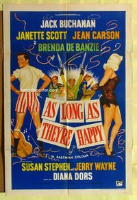 2m053 AS LONG AS THEY'RE HAPPY English 1sh '55 artwork of sexy Diana Dors!
