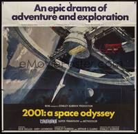 3a001 2001: A SPACE ODYSSEY 6sh '68 Stanley Kubrick, art of space wheel by Bob McCall, Cinerama!