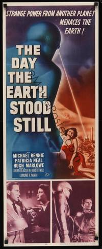 3a125 DAY THE EARTH STOOD STILL insert '51 Robert Wise, different art of Gort & Patricia Neal!