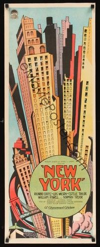 4y009 NEW YORK insert '27 most incredible artwork of Manhattan skyscrapers over bridge & water!