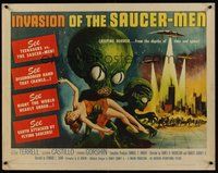 6y001 INVASION OF THE SAUCER MEN 1/2sh '57 classic Kallis art of cabbage head aliens & sexy girl!