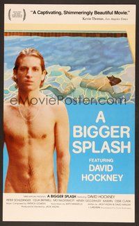 7p013 BIGGER SPLASH WC '74 barechested David Hockney by pool, classic gay documentary!