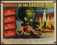 7z206 INVASION OF THE SAUCER MEN 1/2sh '57 classic Kallis art of cabbage head aliens & sexy girl!