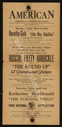 9p009 AT THE AMERICAN local theater herald '20 includes Fatty Arbuckle in The Round-Up!