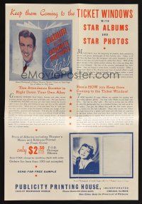 9p135 ALBUM OF MY FAVORITE PICTURE STARS promo brochure '30s Wayne Morris & Bette Davis!