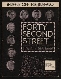 9p263 42nd STREET sheet music '33 Dick Powell, Ginger Rogers, Shuffle Off to Buffalo!