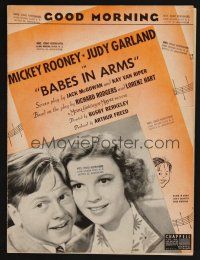 9p271 BABES IN ARMS sheet music '39 Mickey Rooney, Judy Garland, Good Morning!