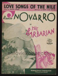 9p273 BARBARIAN sheet music '33 Ramon Novarro & beautiful Myrna Loy, Love Songs of the Nile!
