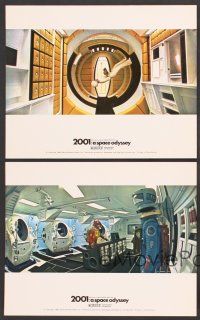 9p625 2001: A SPACE ODYSSEY 5 color English FOH LC '68 Stanley Kubrick, Bob McCall space wheel art!