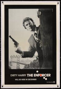 6s033 ENFORCER linen teaser 1sh '76 photo of Clint Eastwood is Dirty Harry by Bill Gold!