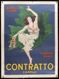 6s291 CONTRATTO CANELLI linen Italian 40x55 advertising poster '50s great art by Leonetto Cappiello!