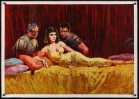 6s129 CLEOPATRA linen special 28x40 '63 art of Liz Taylor, Richard Burton, Rex Harrison by Terpning!