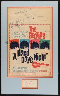 7t001 HARD DAY'S NIGHT signed WC + index card '64 by Beatles John, George, Ringo, AND Paul!