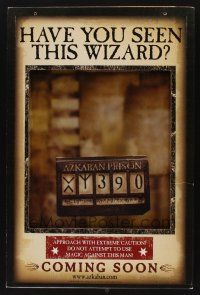 1d046 HARRY POTTER & THE PRISONER OF AZKABAN 17x26 lenticular display '04 cool wanted poster!