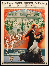 3k090 GAY DIVORCEE linen pre-War Belgian '34 best different images of Fred Astaire & Ginger Rogers!